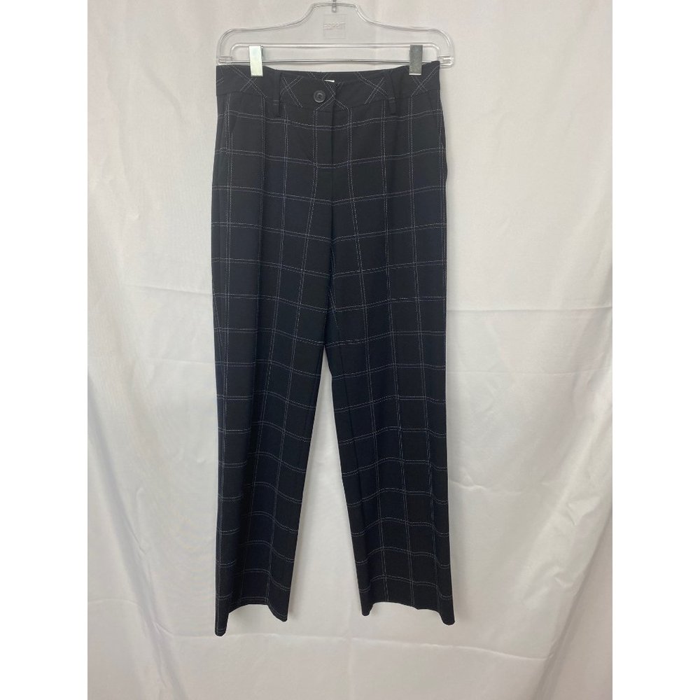 Ann Taylor Loft Dress Pants Black W/ Checkered Design